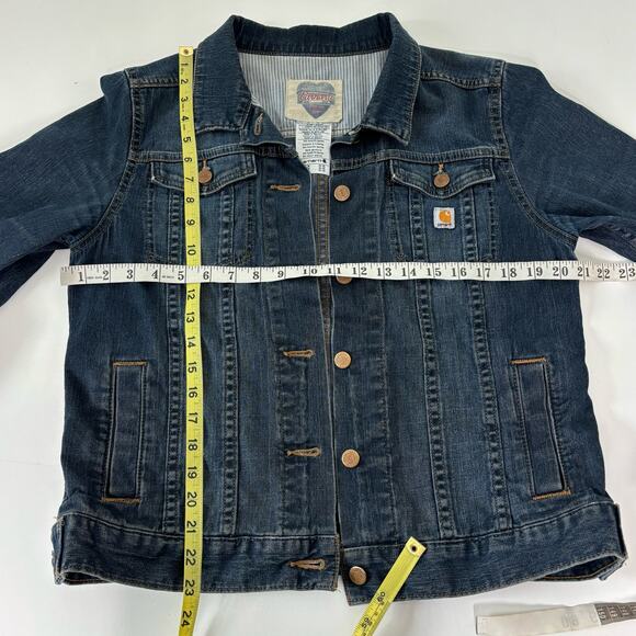 Carhartt Women’s Jean Denim Trucker Jacket Button Up M - Picture 6 of 8